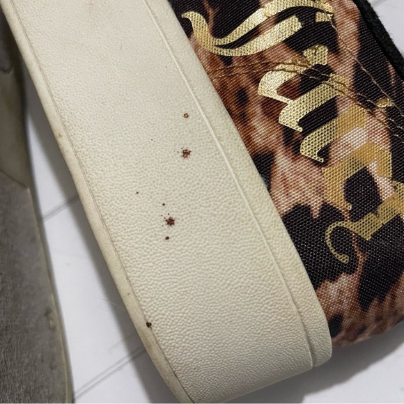 Juicy Couture Leopard Cheetah Animal Print Lace Up Platform Sneakers Women’s 8.5 - Picture 9 of 12